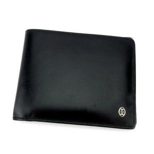 AUTH Cartier two-fold wallet Pasha leather
